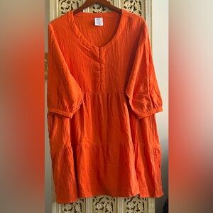 New Serra Casual Dress Pumpkin Orange Women’s XL New with sleeves vacation gift